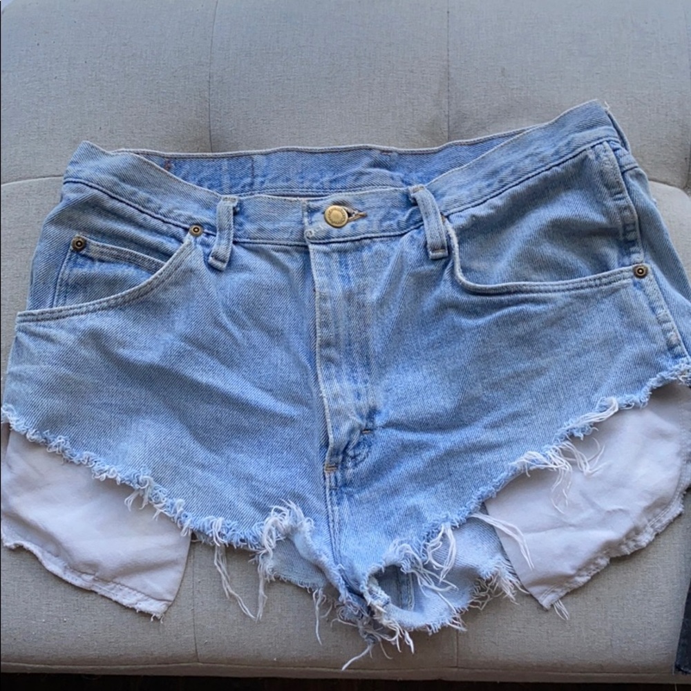 Denim high waisted shorts
